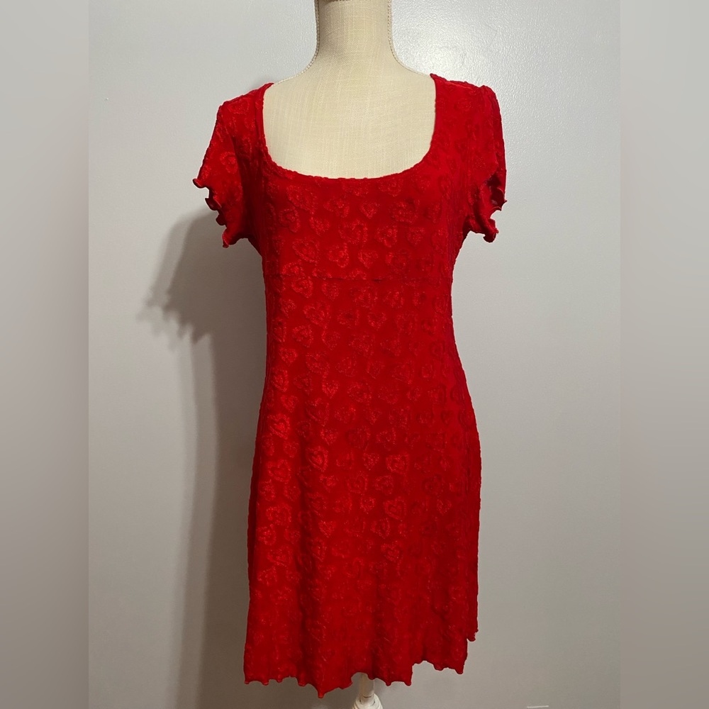 Vintage Frederick’s of Hollywood red heart slip dress